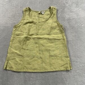 Nomadic Traders NTCO Tank Top Women's Small Linen Sleeveless Lagenlook Green